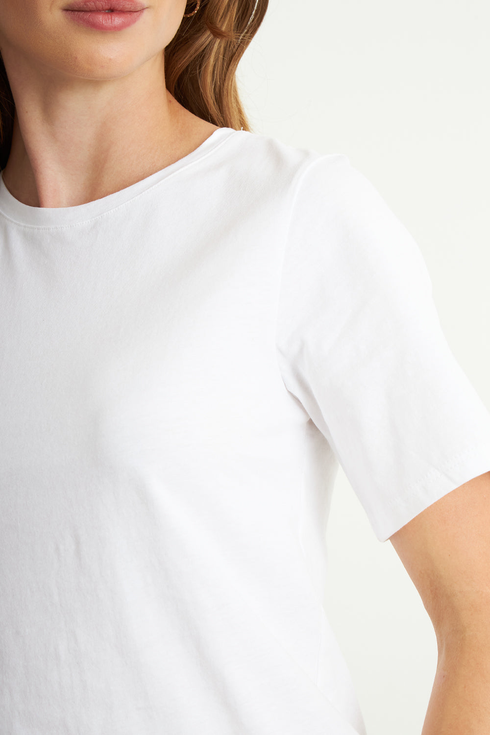 Polera Recta Manga Corta Blanco