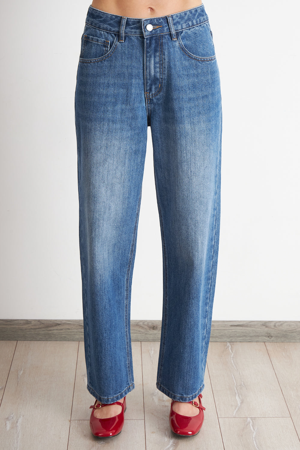 Jeans Pierna Recta Azul