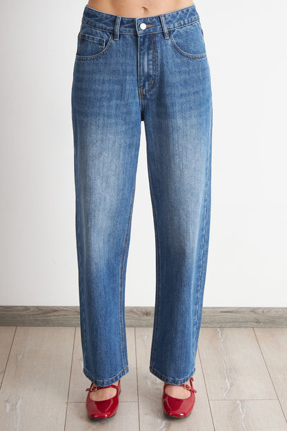 Jeans Pierna Recta Azul