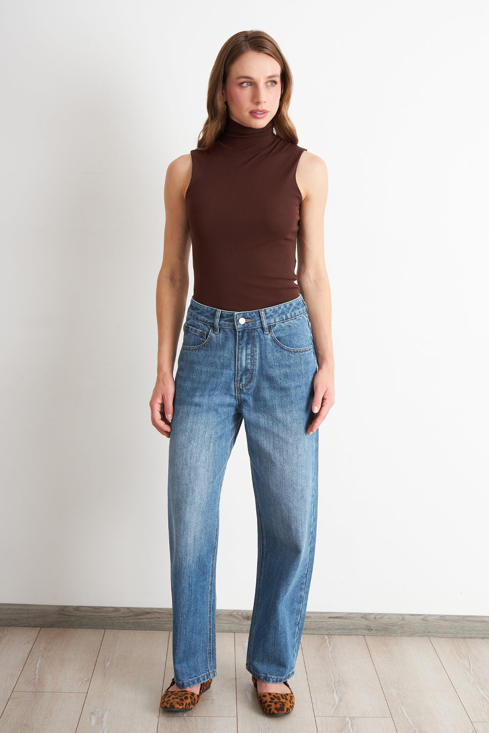 Jeans Pierna Recta Celeste