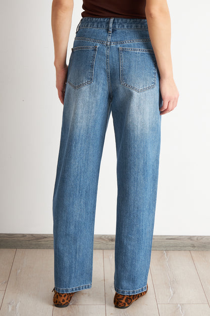 Jeans Pierna Recta Celeste