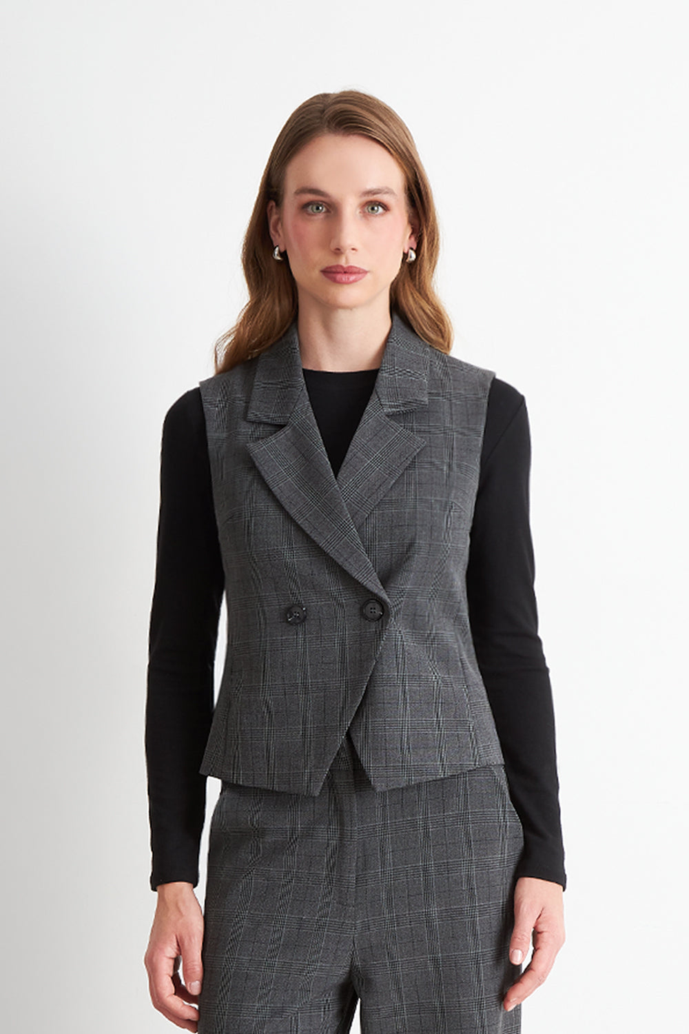 Blazer Cruzado sin Mangas Gris