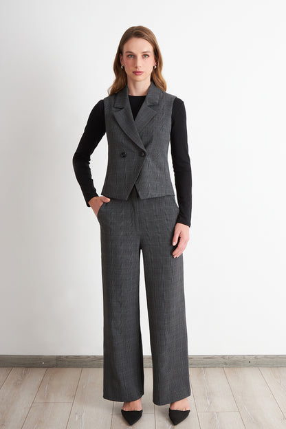 Blazer Cruzado sin Mangas Gris