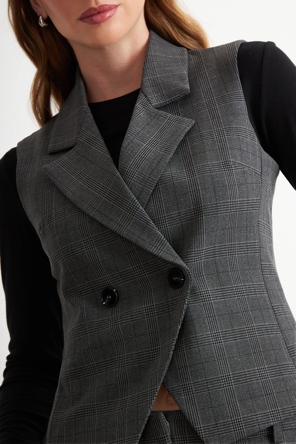 Blazer Cruzado sin Mangas Gris
