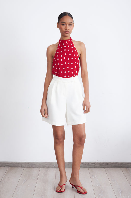 Short Bermuda Sastrero Mujer Blanco