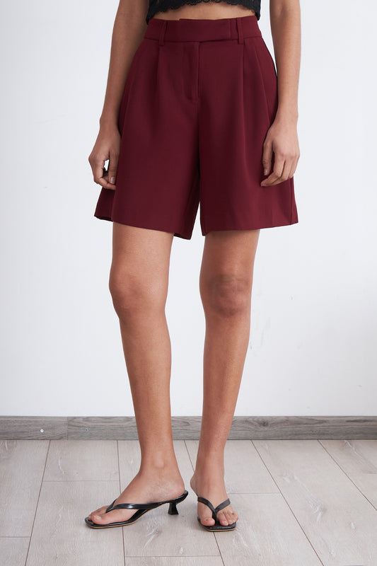 Short Bermuda Sastrero Mujer Burdeo