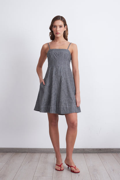 Vestido Corto Espiga Grafito