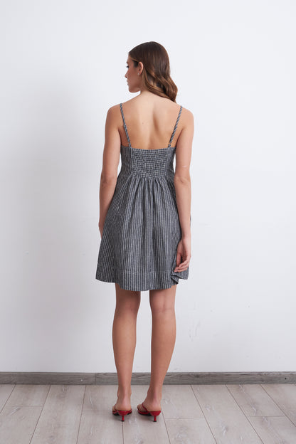 Vestido Corto Espiga Grafito