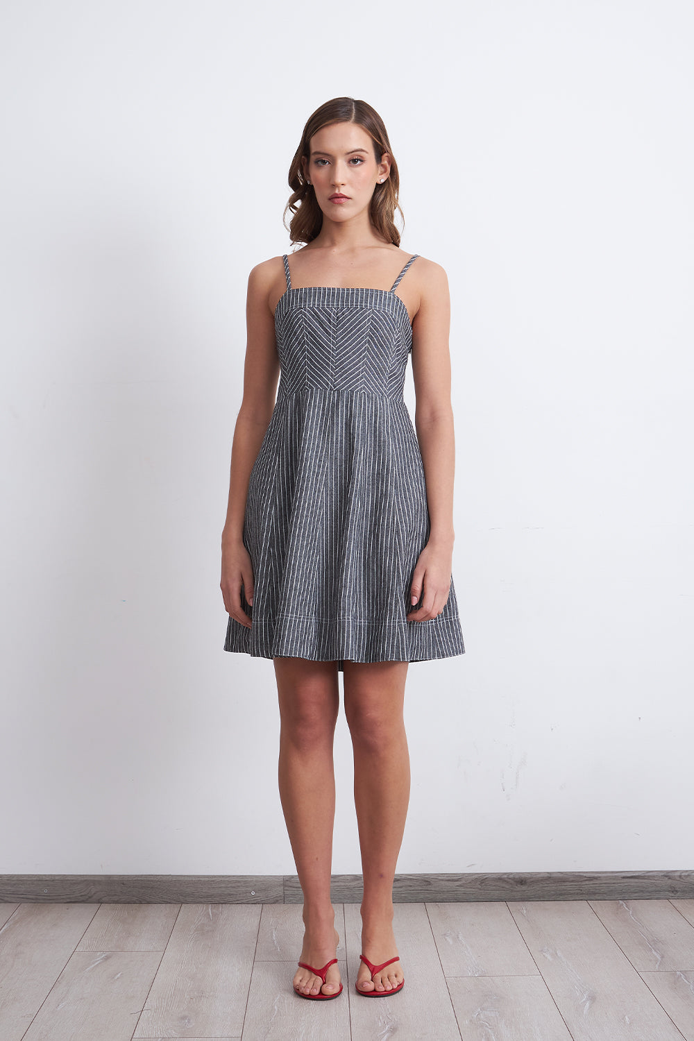Vestido Corto Espiga Grafito