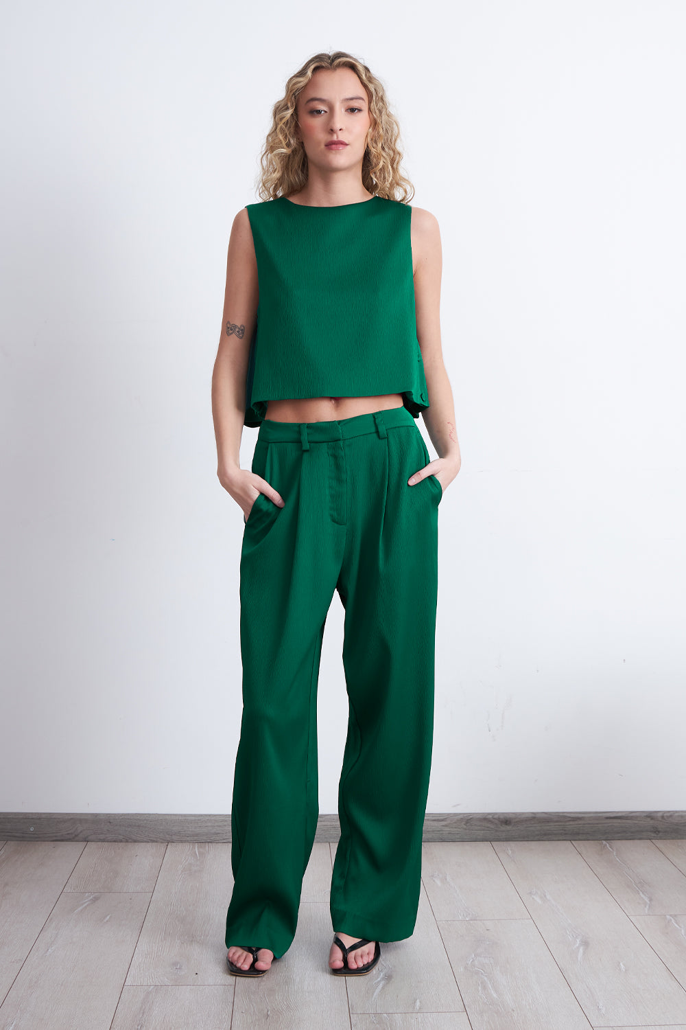 Pantalón Satinado Verde