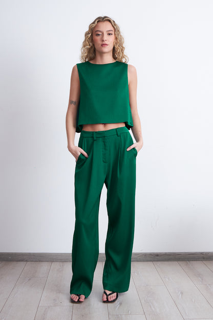 Pantalón Satinado Verde