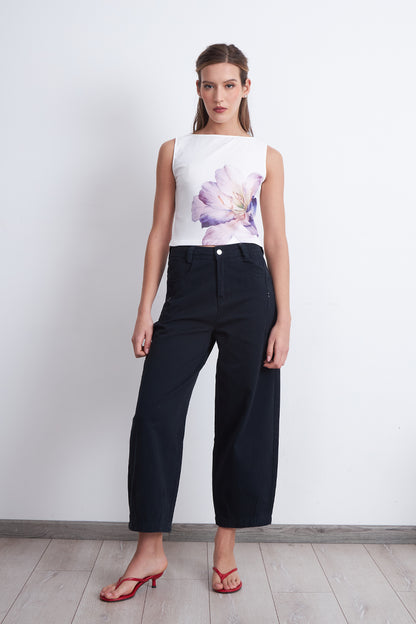 Top Malla Flor Blanco