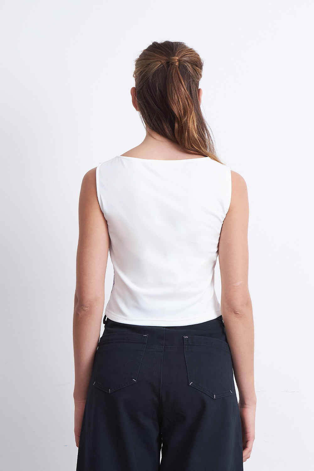 Top Malla Flor Blanco