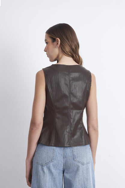 Gilet Eco Cuero Café