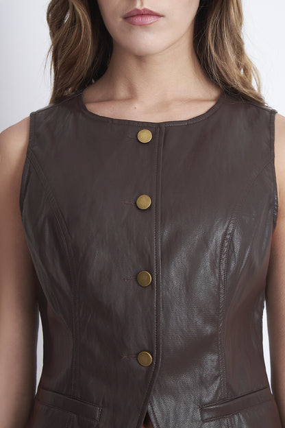 Gilet Eco Cuero Café