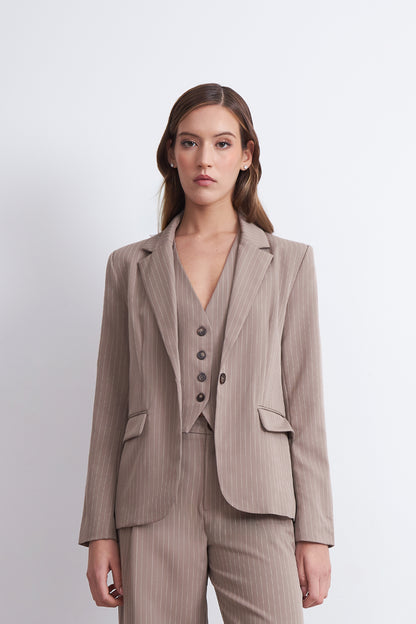Blazer Rayas Diplomáticas Khaki