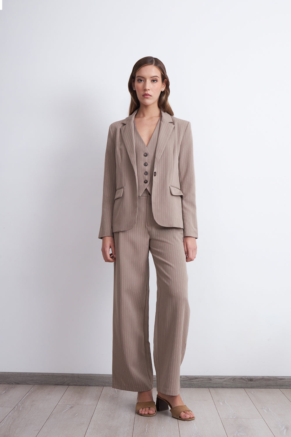 Blazer Rayas Diplomáticas Khaki