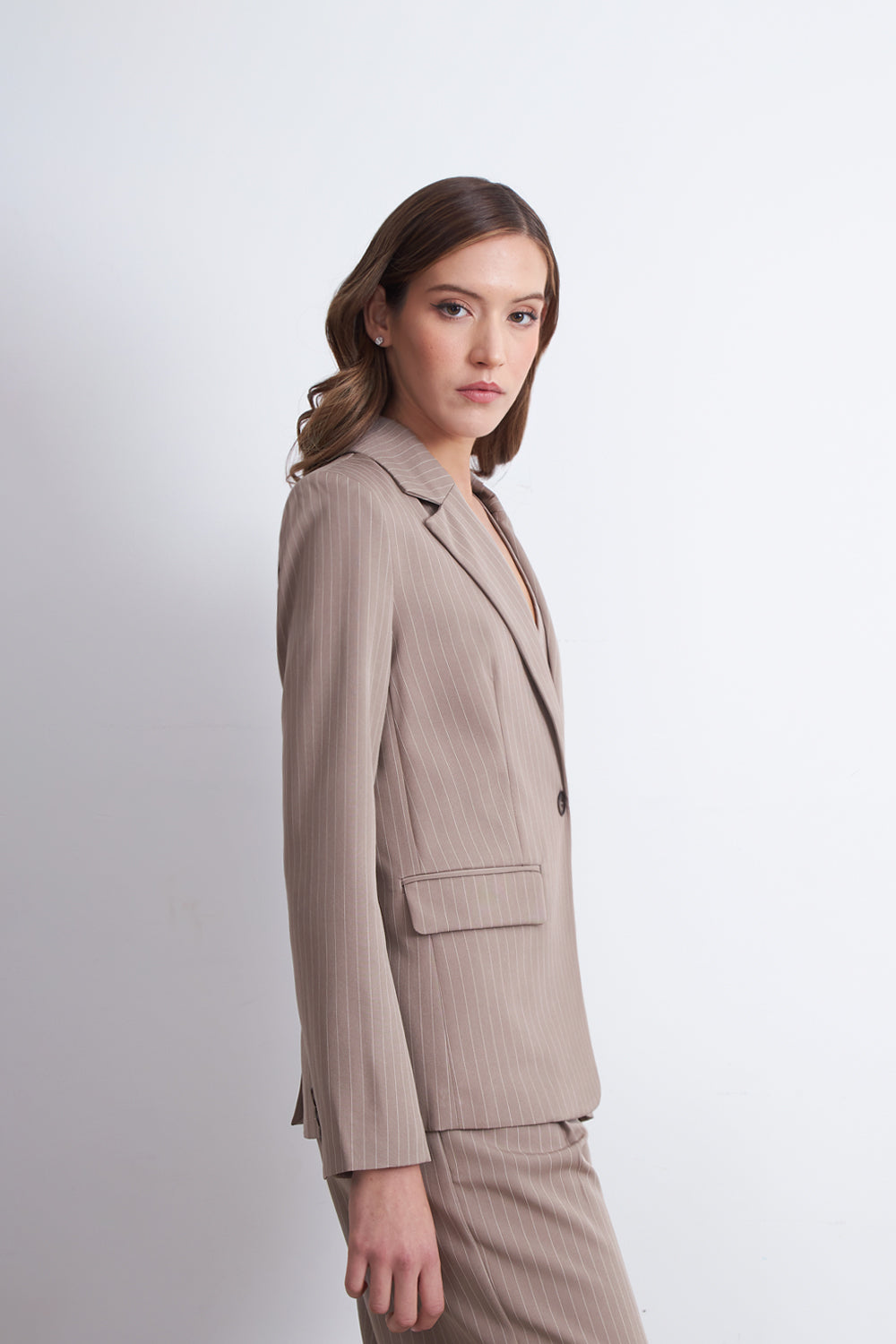 Blazer Rayas Diplomáticas Khaki
