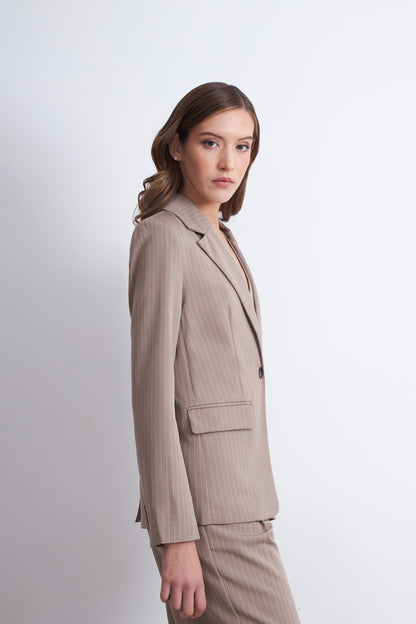 Blazer Rayas Diplomáticas Khaki