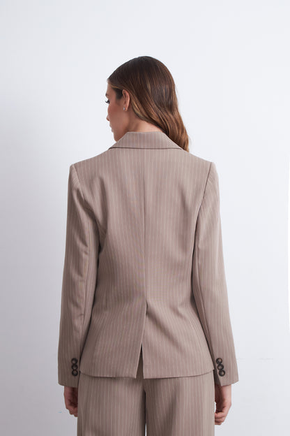Blazer Rayas Diplomáticas Khaki