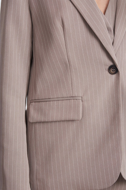 Blazer Rayas Diplomáticas Khaki