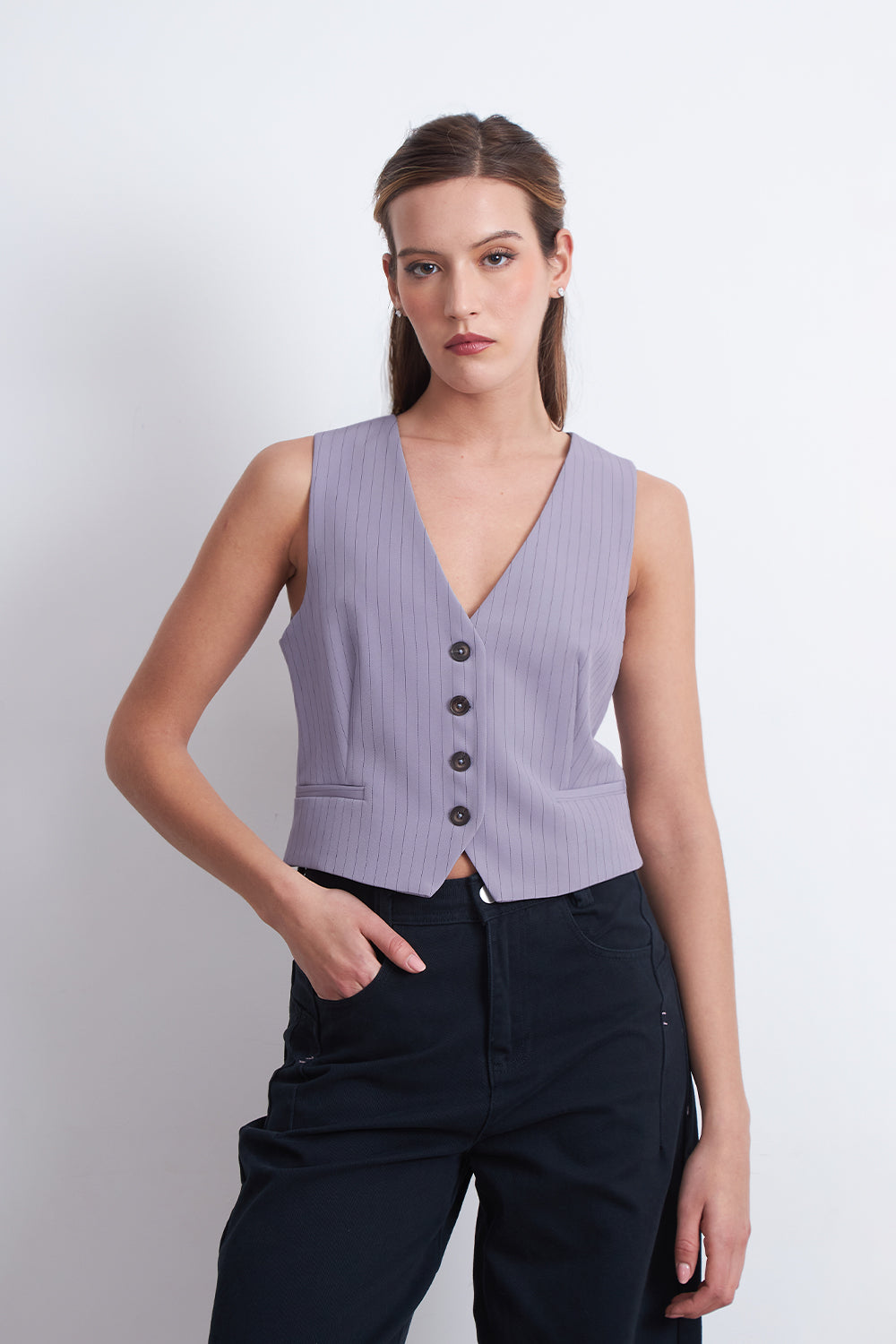 Gilet Sastrero Rayas Diplomáticas Gris