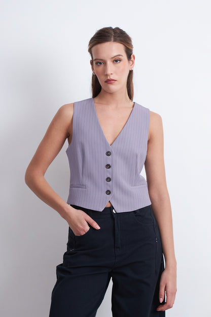 Gilet Sastrero Rayas Diplomáticas Gris