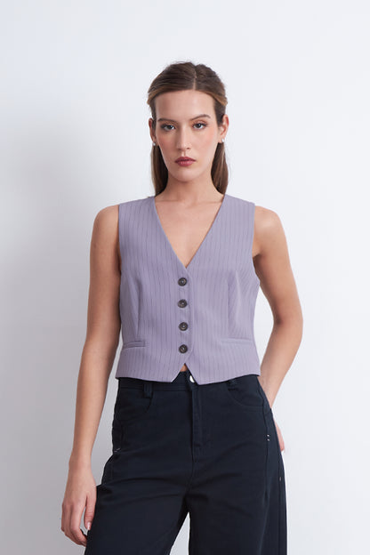 Gilet Sastrero Rayas Diplomáticas Gris