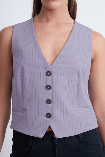 Gilet Sastrero Rayas Diplomáticas Gris