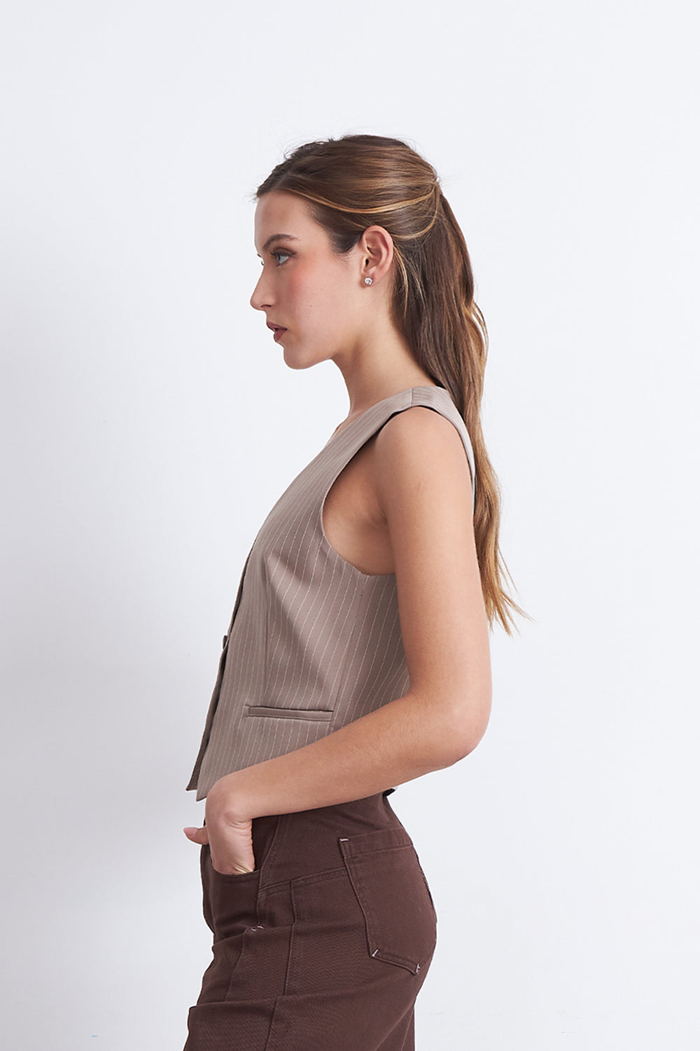 Gilet Sastrero Rayas Diplomáticas Khaki