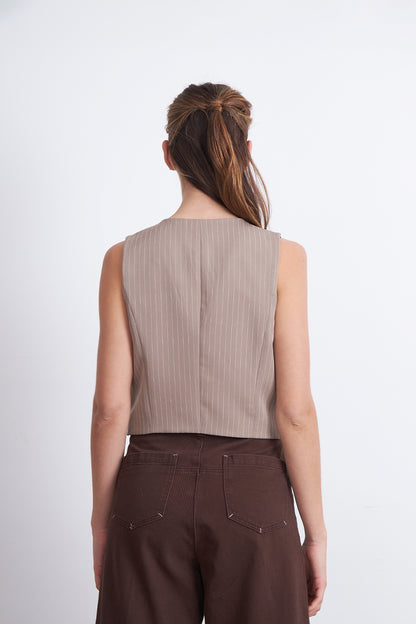 Gilet Sastrero Rayas Diplomáticas Khaki