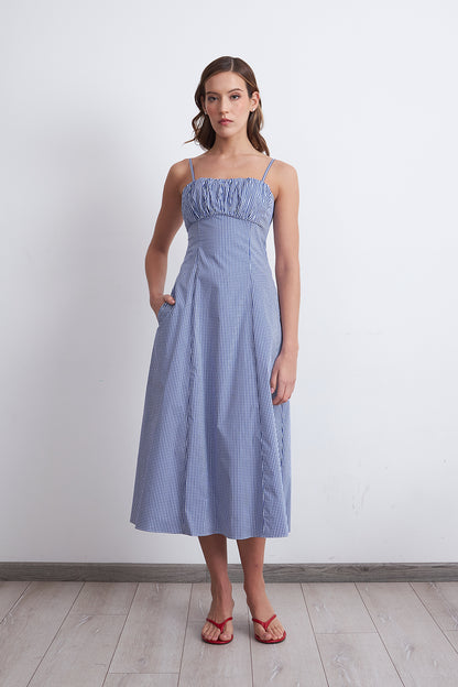 Vestido Vichy Celeste