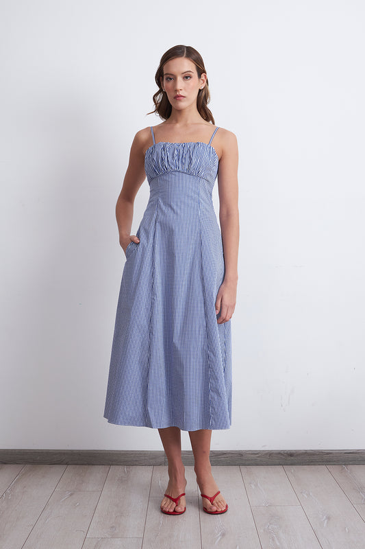 Vestido Vichy Celeste
