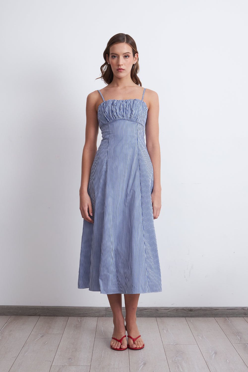 Vestido Vichy Celeste