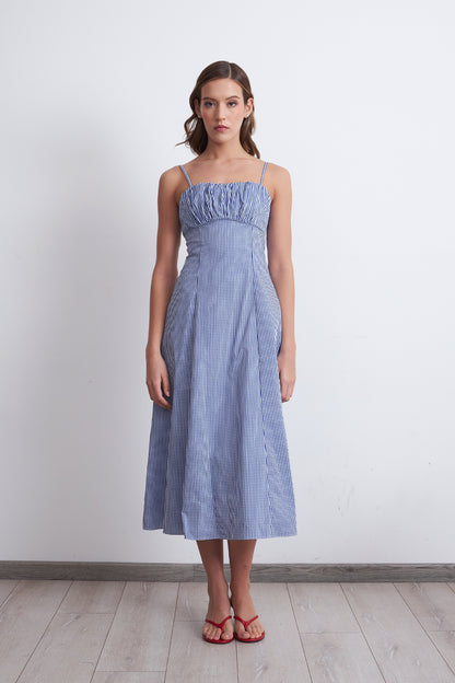 Vestido Vichy Celeste