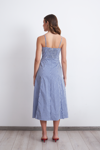 Vestido Vichy Celeste