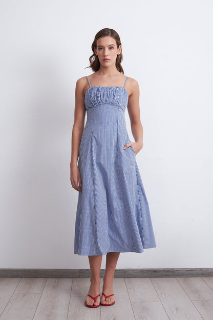 Vestido Vichy Celeste