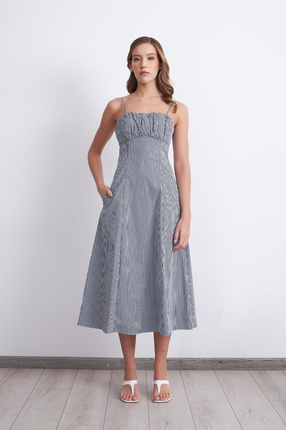 Vestido Vichy Azul Marino