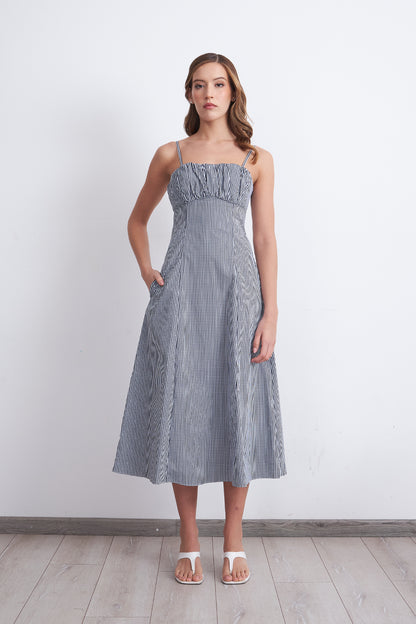 Vestido Vichy Azul Marino