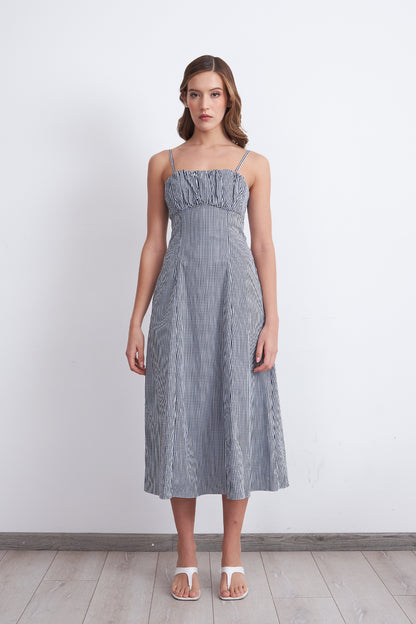 Vestido Vichy Azul Marino
