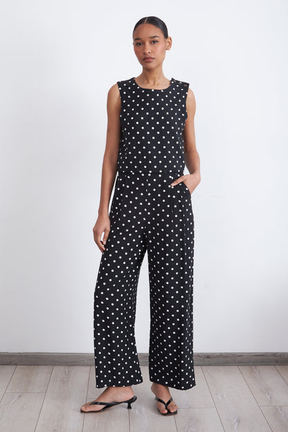 Top / Blusa Lunares con botones Negro