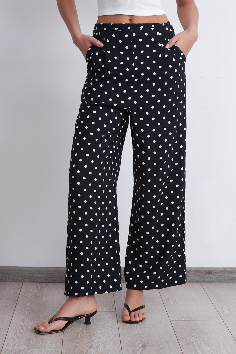 Pantalón Rectos Puntos Negro