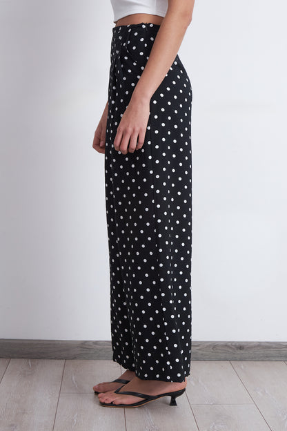 Pantalón Rectos Puntos Negro