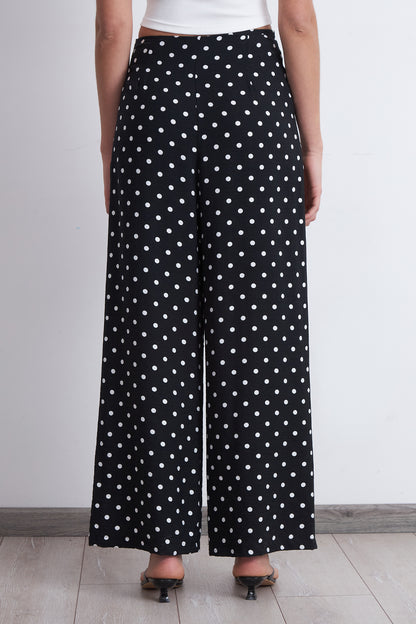 Pantalón Rectos Puntos Negro