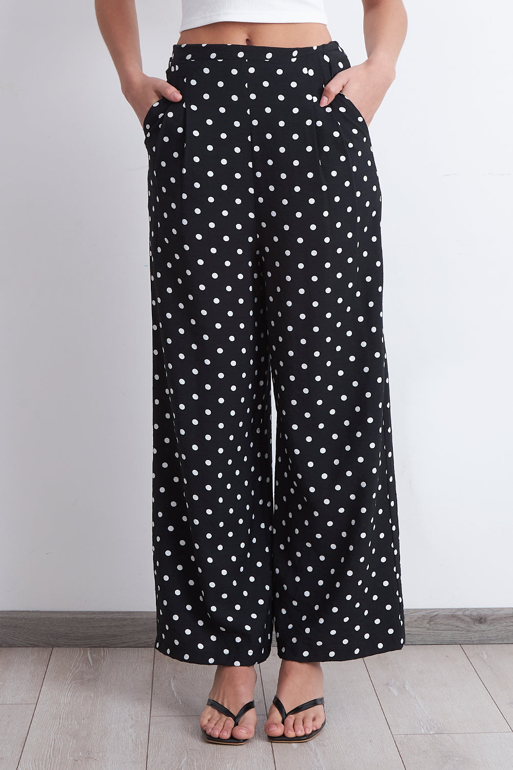 Pantalón Rectos Puntos Negro