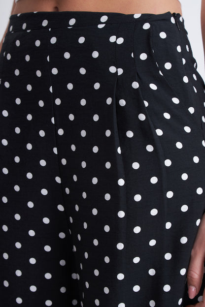 Pantalón Rectos Puntos Negro