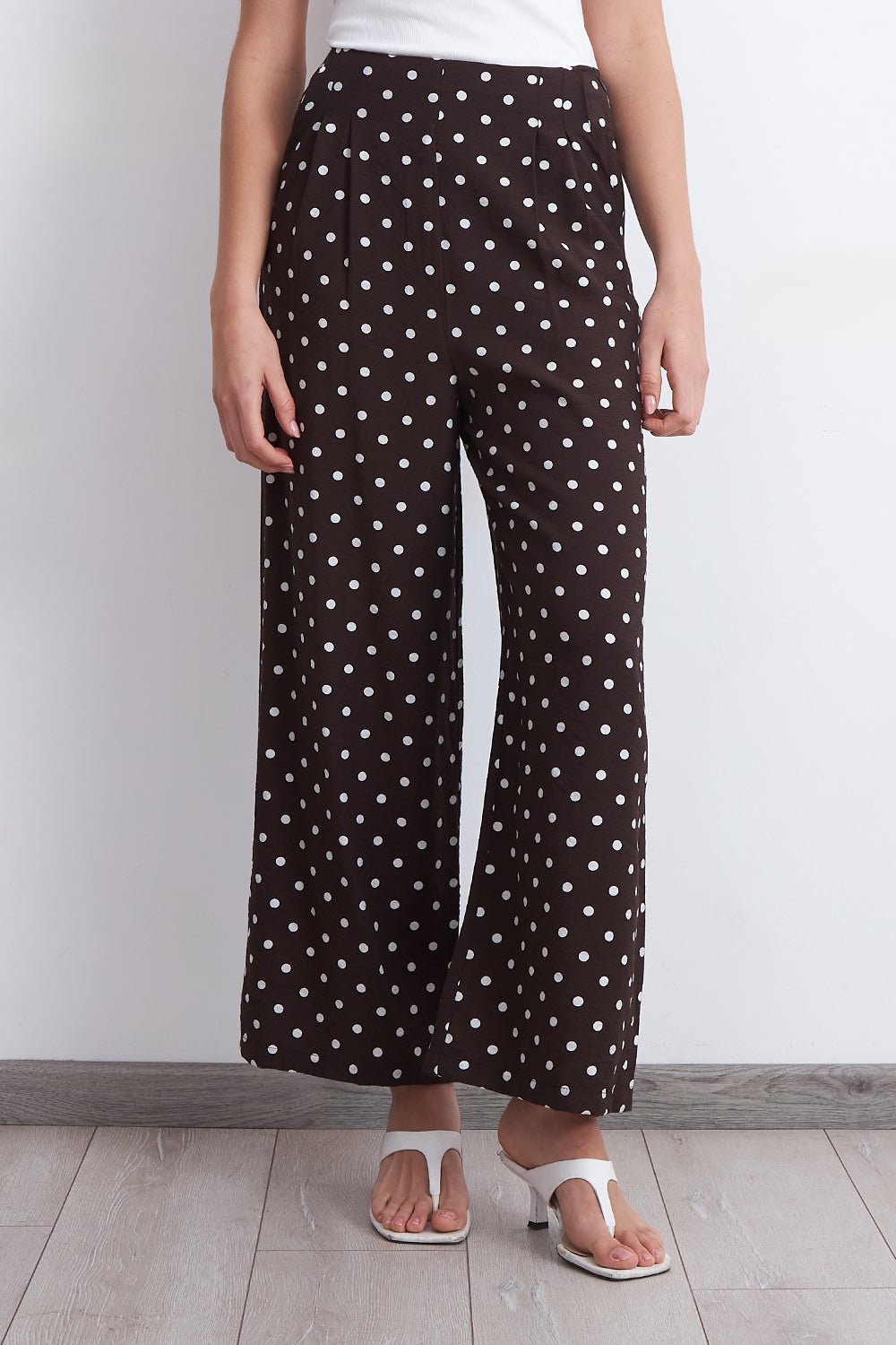 Pantalón Rectos Puntos Café