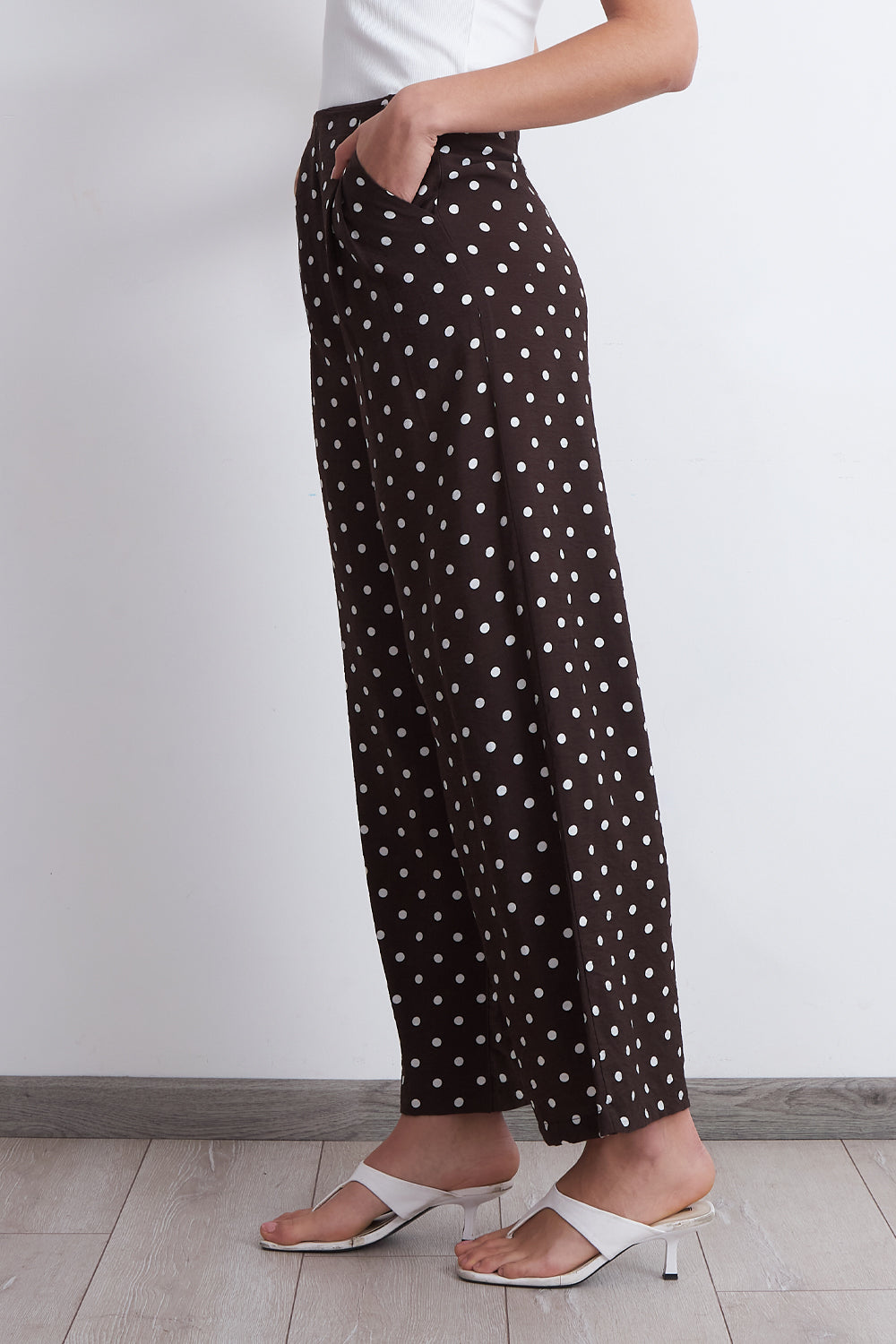 Pantalón Rectos Puntos Café