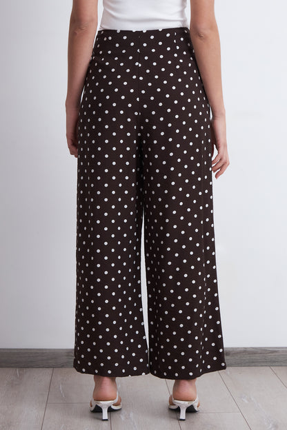 Pantalón Rectos Puntos Café