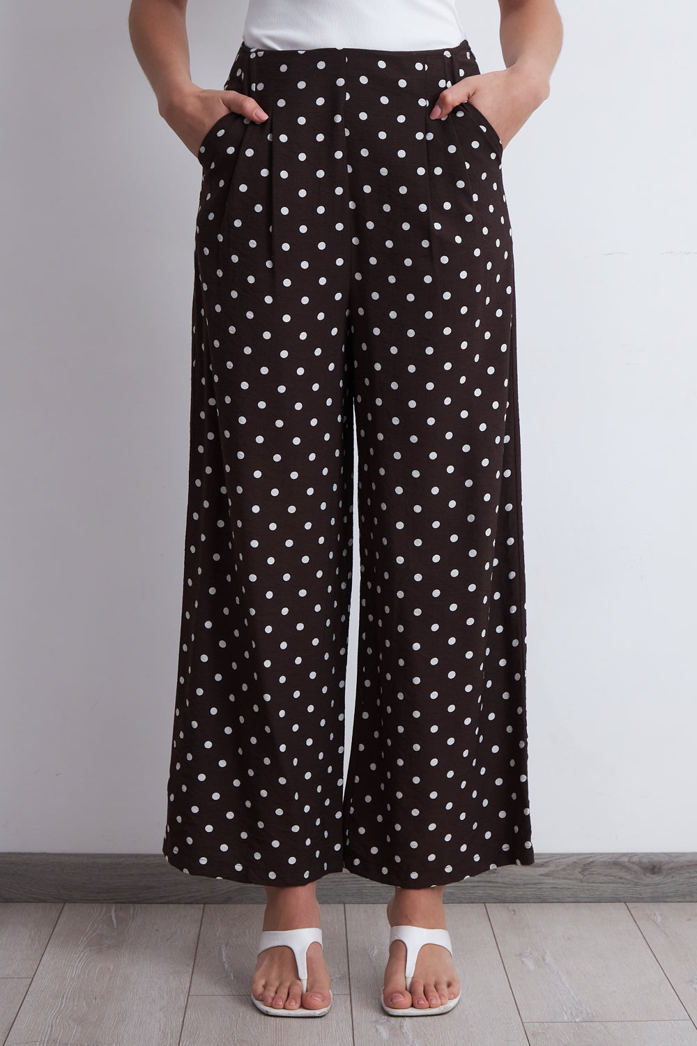 Pantalón Rectos Puntos Café